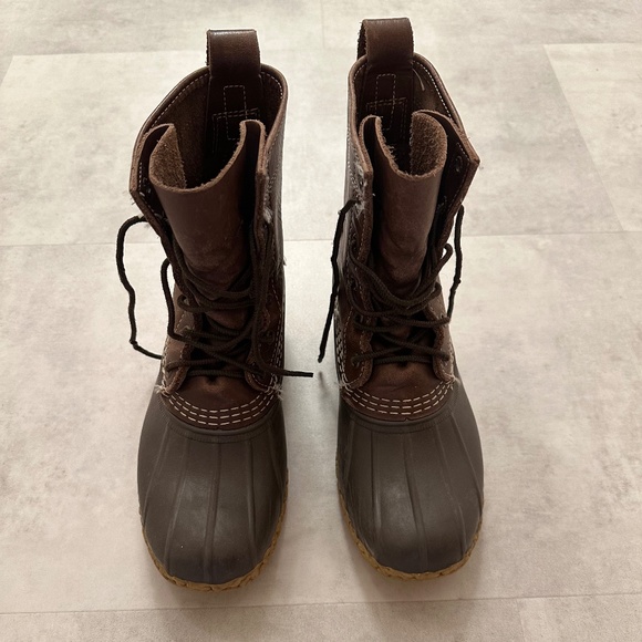 LL Bean lace up Boots Women's size 6M, dark brown leather - Picture 4 of 10